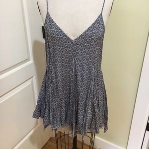 Spaghetti strap blue gray dress